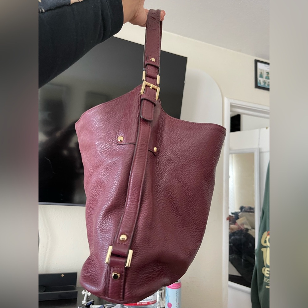 Michael Kors Burgundy Leather Shoulder Bag - Picture 7 of 8